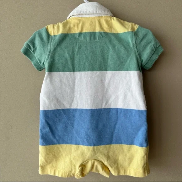 Ralph Lauren Striped cotton jersey rugby shortall Size 3 Months
